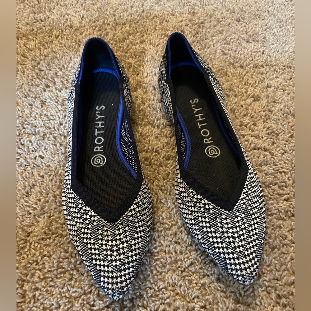 RETIRED Rothy's Navy Houndstooth Point Size 8.5